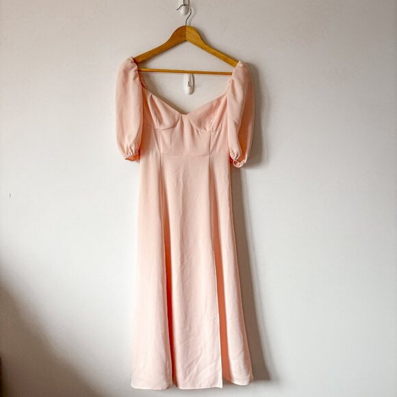 Aritzia Wilfred Novella Midi Dress Soft Pink Blush Size 0 - Picture 4 of 11